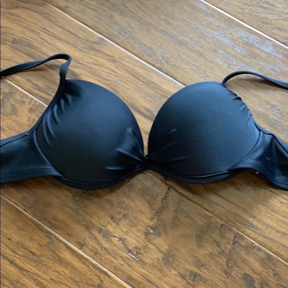 black, push-up bikini top, adjustable